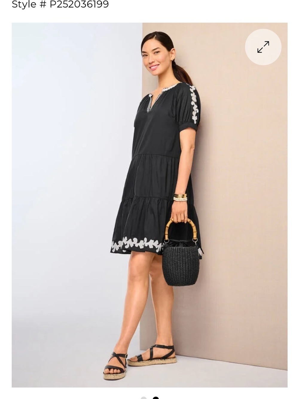 Talbots EMBROIDERED TIERED DRESS